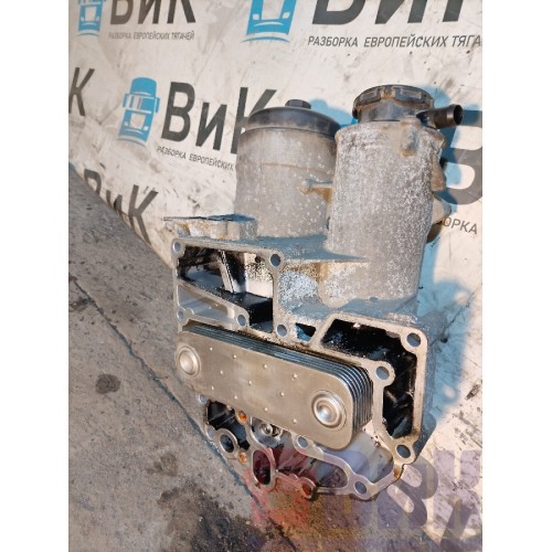 Корпус масляного фильтра MAN D2066 LF40 502729 в сборе с датчиком и топлообменником (376)-2