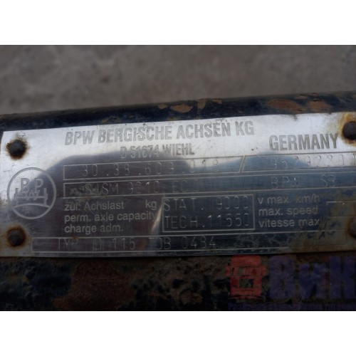 Ось полуприцепа BPW SHSM 9010 eco   (голая) конус подш. (994), 3038609018-2